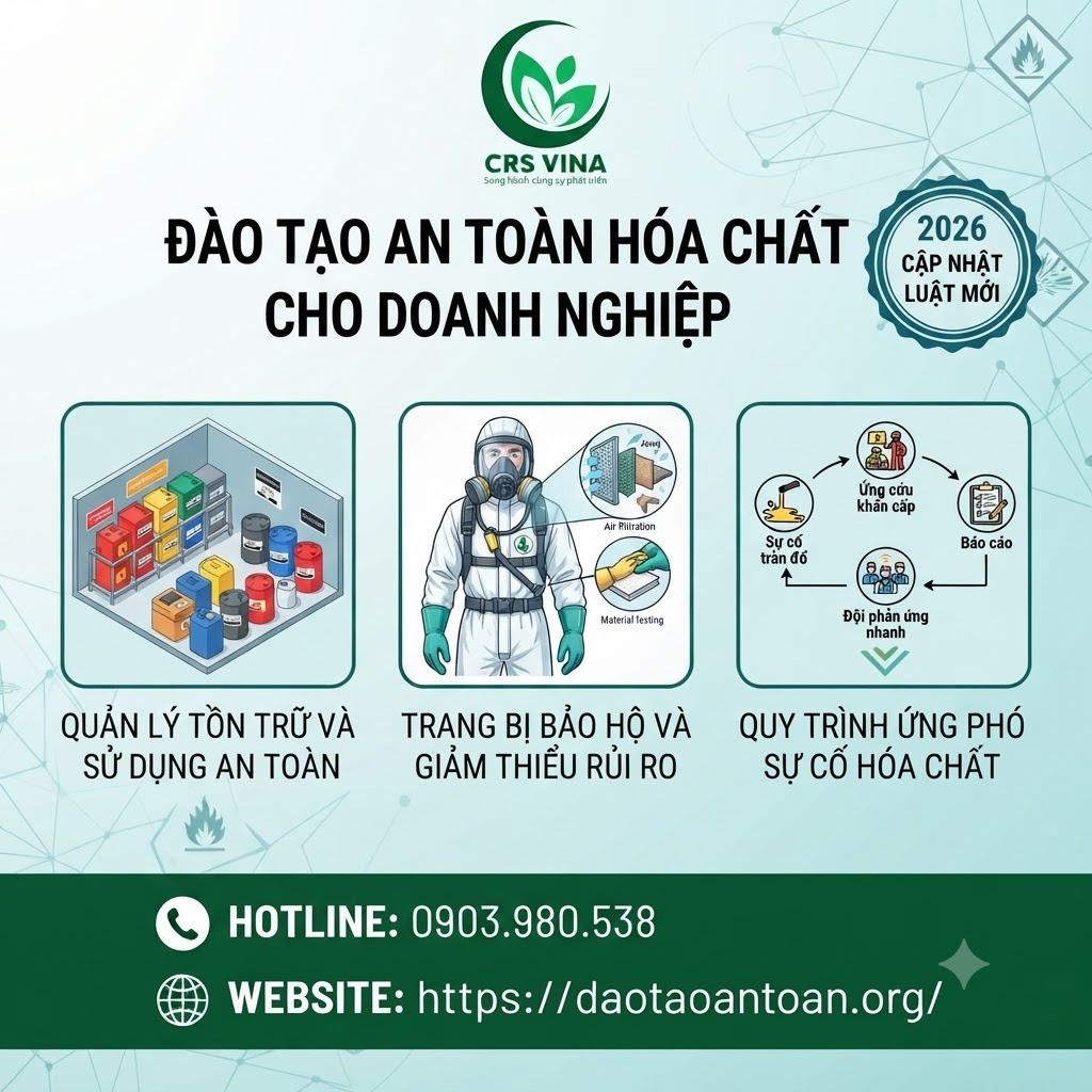 Đào tạo an toàn hóa chất cho doanh nghiệp luật mới 2026